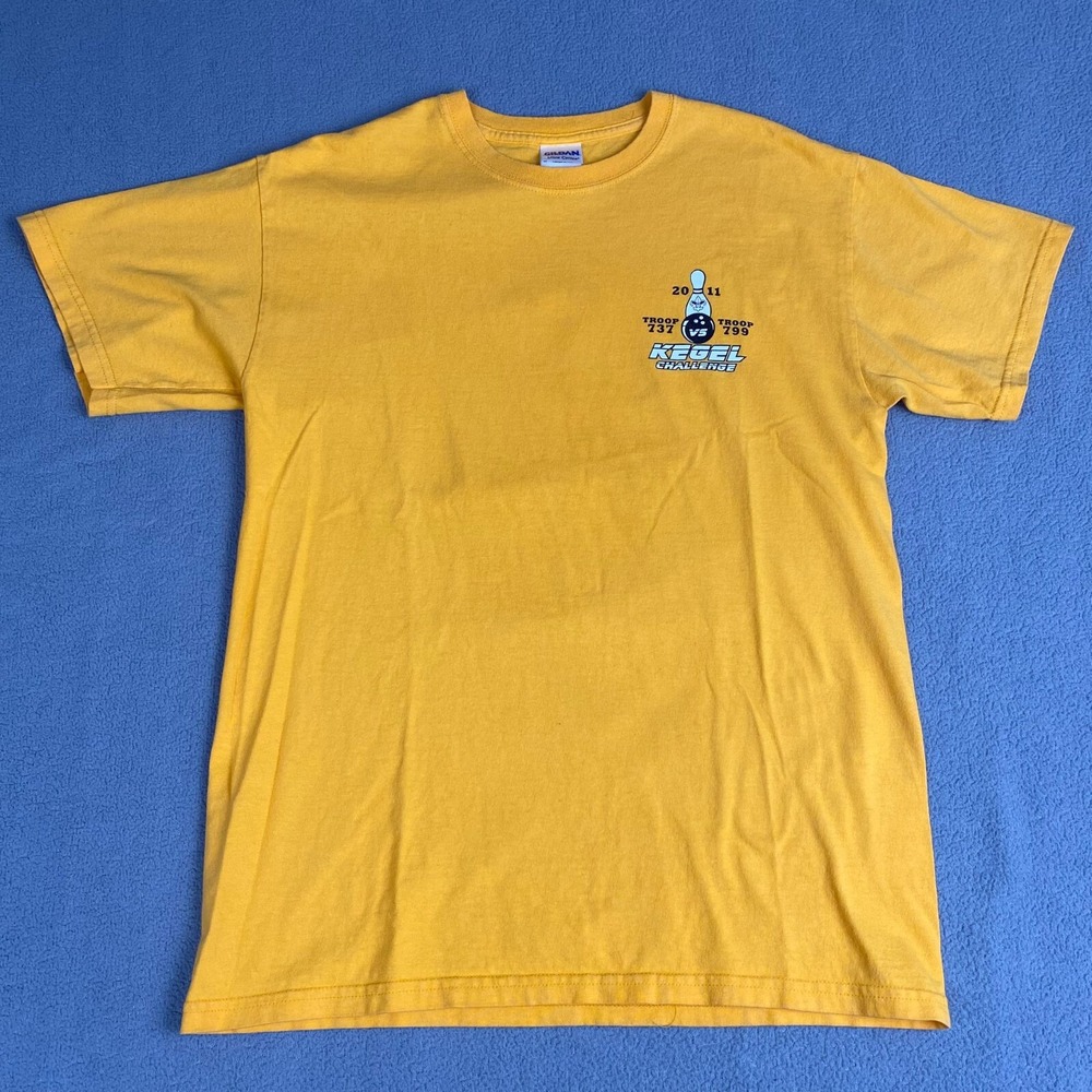 Gildan Mens size M Heavy Cotton Preshrunk T Shirt short Sleeve Crew‎ Neck Yellow